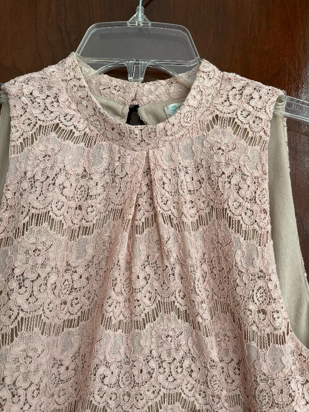 Floral Lace Women Career Top Halter Blouse Love Fire Color Rose Sz Large